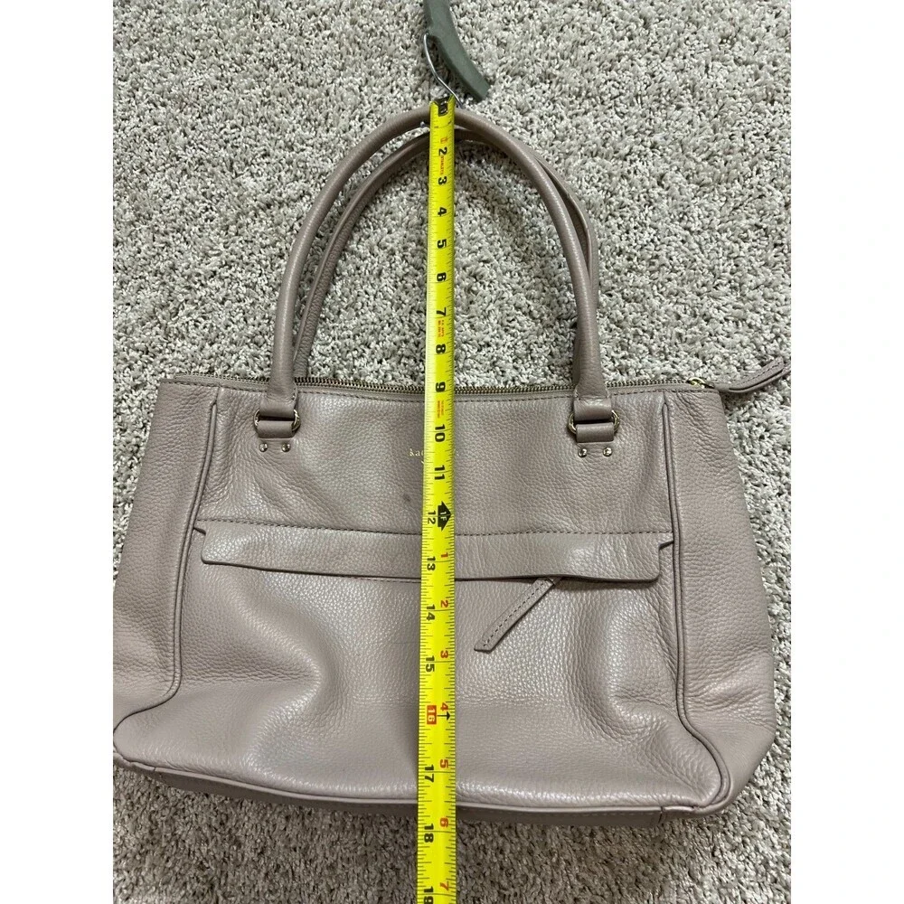 “Kate Spade Beige Leather Handbag Shoulder Tote Purse Women Stylish Bag”